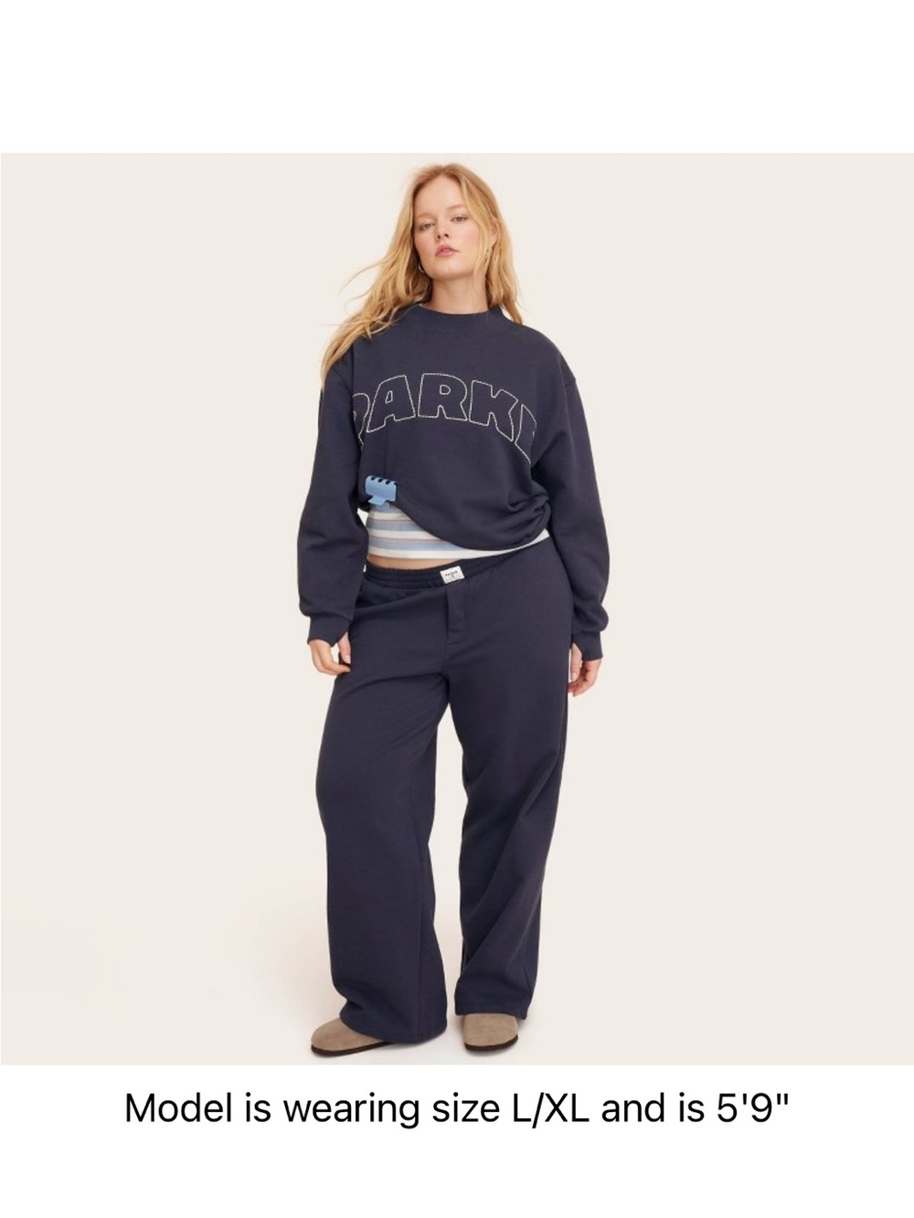 Parke x Target navy mockneck Sweatshirt - - Picture 3 of 3